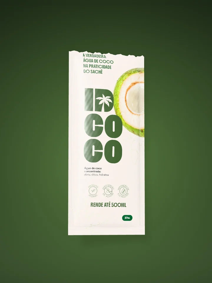 Sachê IDCoco aberto pela marca no topo